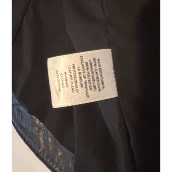NWOT Halogen Genuine Leather Moto Jacket, Black, Sz. Med PETITE - Picture 5 of 8